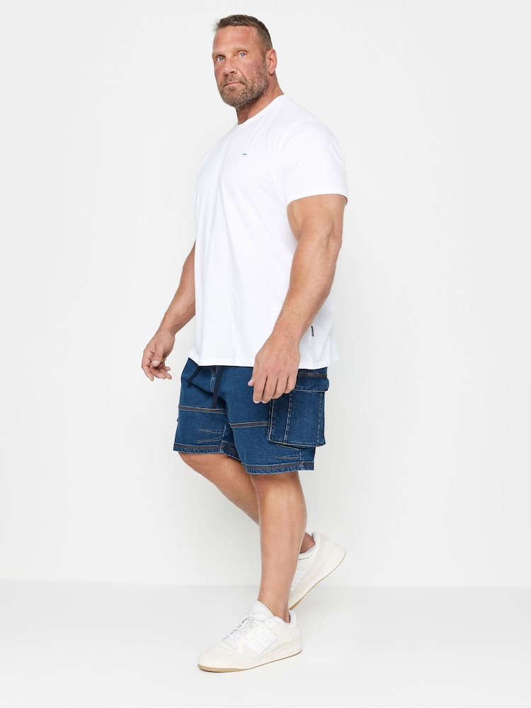 BadRhino Big & Tall Blue Elasticated Waist Denim Shorts - Image 2 of 4