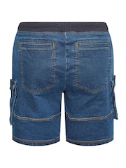 BadRhino Big & Tall Blue Elasticated Waist Denim Shorts - Image 4 of 4