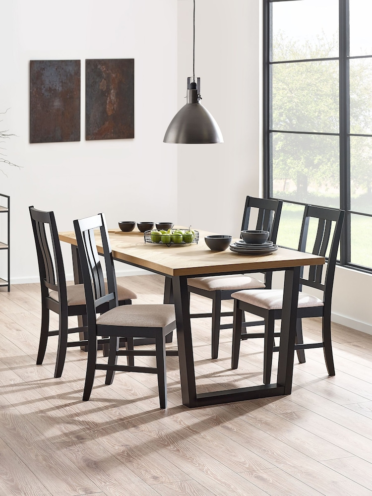 Julian Bowen Black Hilton Dining Table - Image 1 of 6