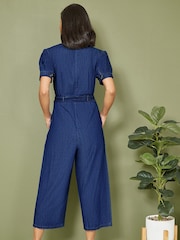 Yumi Blue 100% Cotton Chambray Button Up Jumpsuit - Image 2 of 4