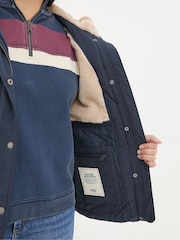 FatFace Lara Navy Puffer Coat - Image 5 of 6