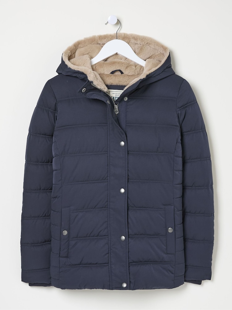 FatFace Lara Navy Puffer Coat - Image 6 of 6