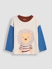 JoJo Maman Bébé Natural Lion Colour Block Printed Top - Image 1 of 3