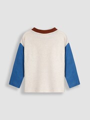 JoJo Maman Bébé Natural Lion Colour Block Printed Top - Image 2 of 3