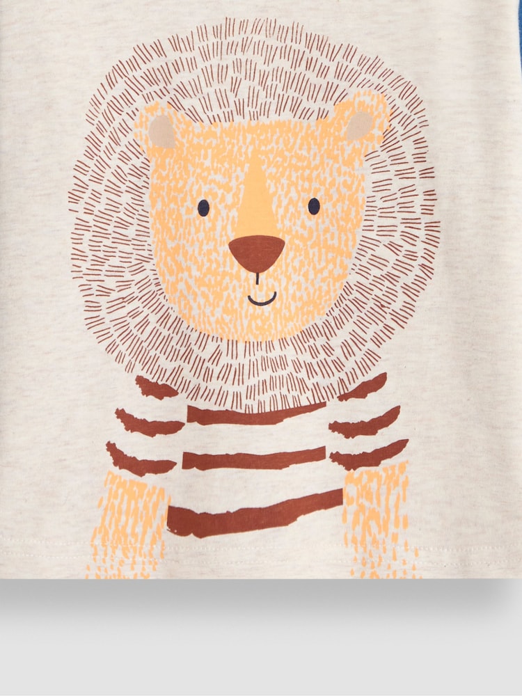 JoJo Maman Bébé Natural Lion Colour Block Printed Top - Image 3 of 3