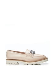 Moda In Pelle Evella Chunky Chain Trim Loafers - Image 2 of 4