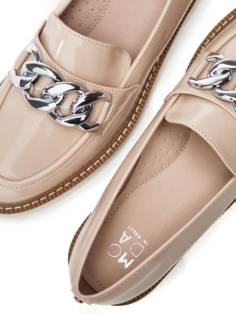 Moda In Pelle Evella Chunky Chain Trim Loafers - Image 4 of 4