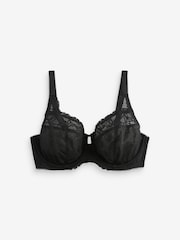 Noir/Blanc/Praline Nude - DD+ Lace Trim Non Pad Full Cup Underwired Bras 3 Pack - Image 10 de 11