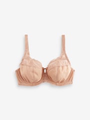 Noir/Blanc/Praline Nude - DD+ Lace Trim Non Pad Full Cup Underwired Bras 3 Pack - Image 8 de 11