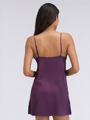 Boux Avenue Purple Daisy Satin Chemise - Image 2 of 5