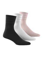 adidas Originals Black/White/Nude Collective Power Mid Cut Crew Length Socks 3 Pack - Image 1 of 9