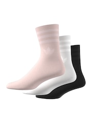 adidas Originals Black/White/Nude Collective Power Mid Cut Crew Length Socks 3 Pack - Image 7 of 9