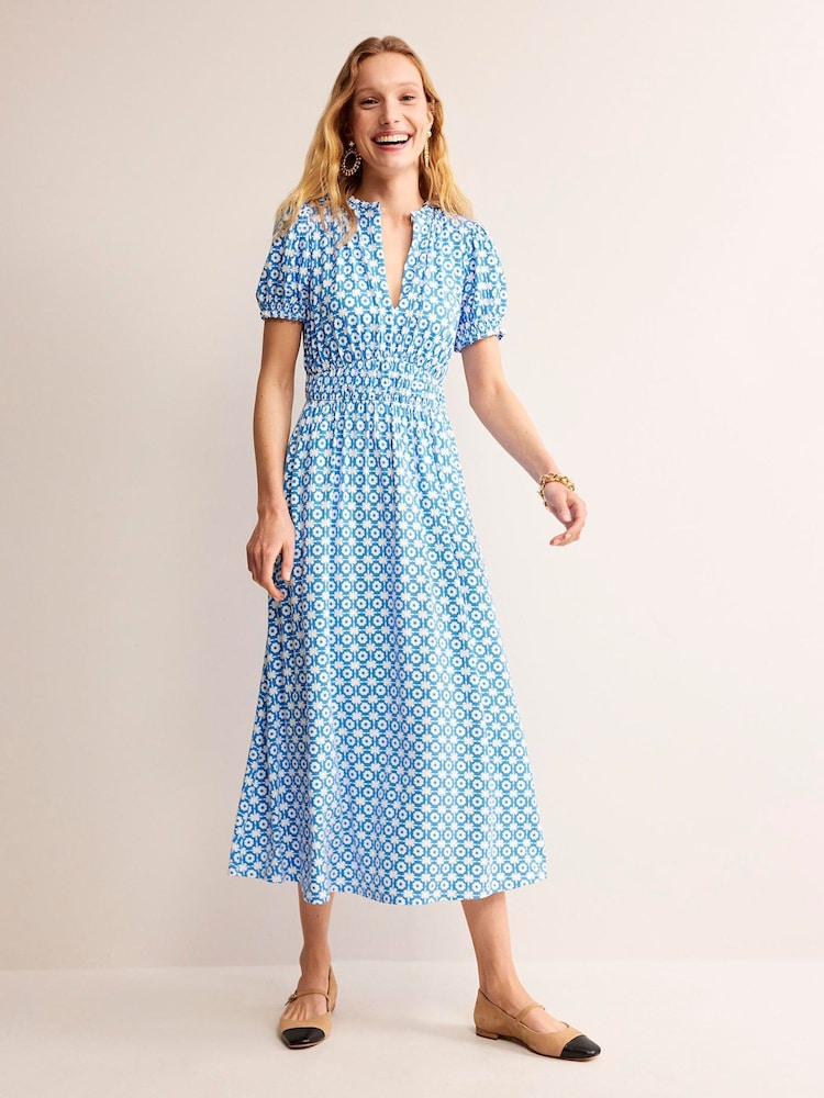 Boden Blue Rosanna Jersey Midi Tea Dress - Image 1 of 5 Boden Blue Rosanna Jersey Midi Tea Dress - Image 1 of 5