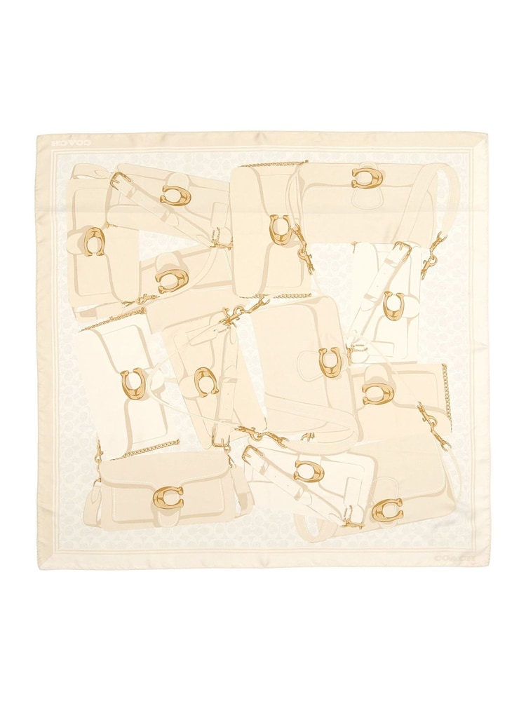 COACH Tabby Printed Silk Square White Scarve - Image 4 of 4