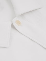 Reiss Off White Flippo Ribbed Cotton Blend Knitted Overshirt - Image 7 of 7