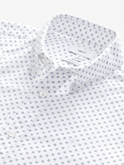 Burgundy/Navy Blue/White Printed 100% Cotton Long Sleeve Oxford Shirts 3 Pack - Image 12 of 13