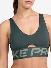 Nike Green Pro Indy Plunge Medium Support Padded Sports Bra - Image 6 of 6