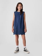 Gap Blue DÔEN Eyelet Denim Dress (Kids) - Image 1 of 4