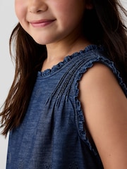Gap Blue DÔEN Eyelet Denim Dress (Kids) - Image 3 of 4
