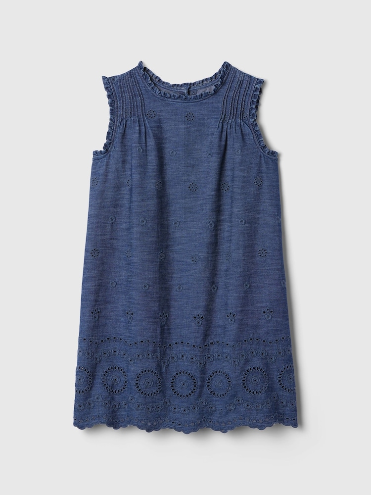 Gap Blue DÔEN Eyelet Denim Dress (Kids) - Image 4 of 4