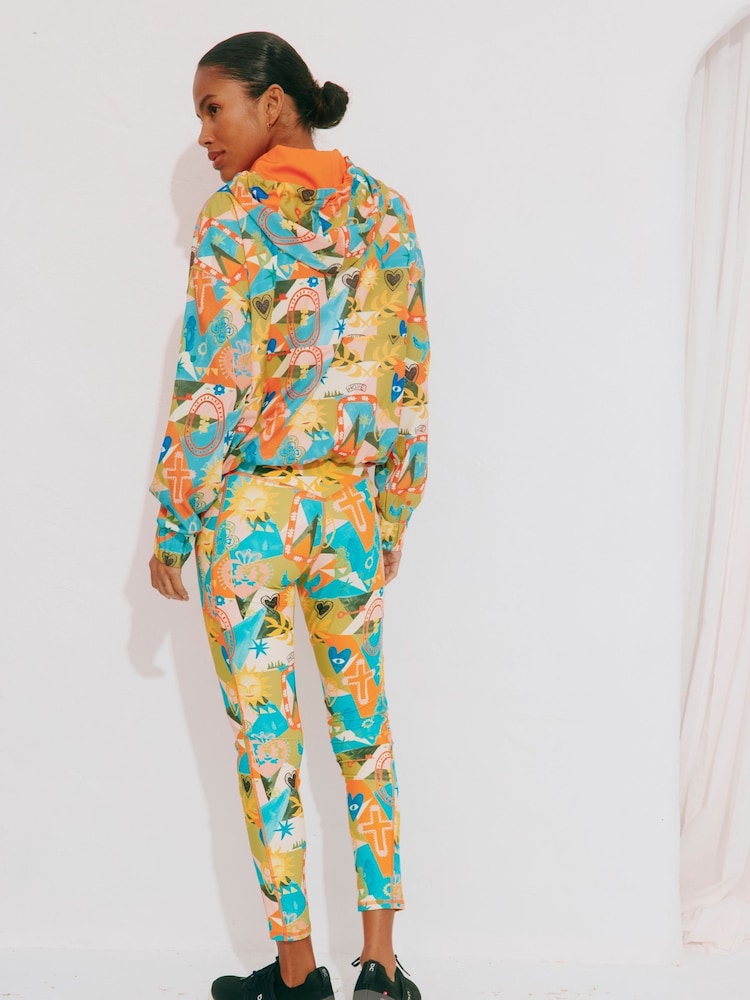 Never Fully Dressed Bright Hope Orange Print Windbreaker Jacket - Image 2 of 5