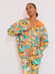 Never Fully Dressed Bright Hope Orange Print Windbreaker Jacket - Image 3 of 5