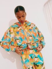 Never Fully Dressed Bright Hope Orange Print Windbreaker Jacket - Image 4 of 5
