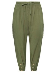 Yours Curve Green Pocket Button Cropped Trousers - Image 5 of 5