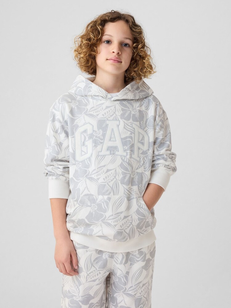 Gap White Oversized Logo Print Hoodie (4-13yrs) - Image 1 of 5