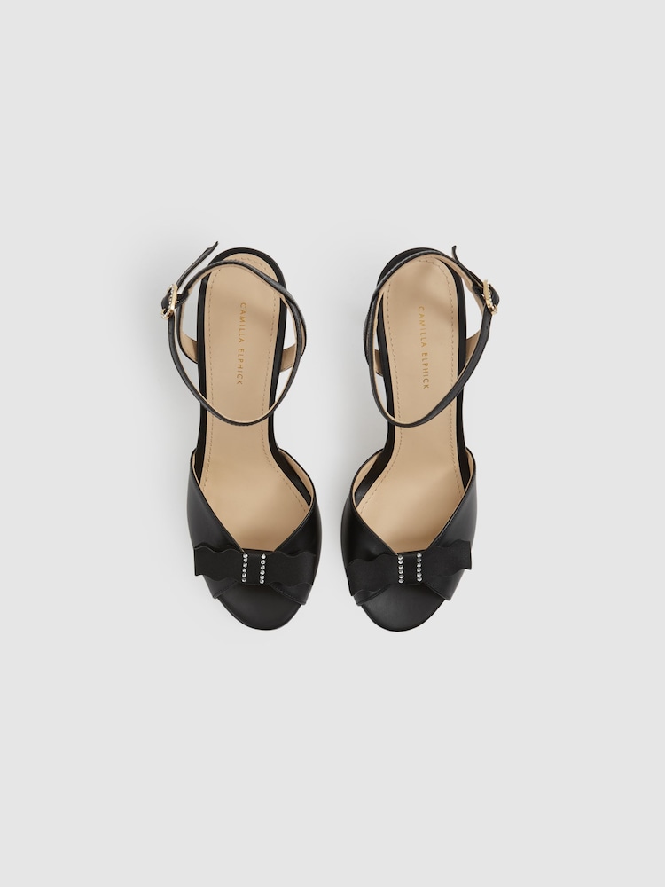 Pumps aus Leder mit offener Zehenpartie - Bild 2 von 4 Pumps aus Leder mit offener Zehenpartie - Bild 2 von 4