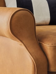 Antique Leather Light Tan Sherlock Highback Armchair - Image 2 of 10