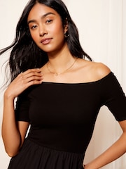 Friends Like These 2in1 Jersey Woven Mixed Bardot Midaxi Dress - Изображение 2 из 4
