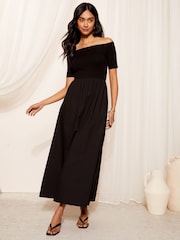 Friends Like These 2in1 Jersey Woven Mixed Bardot Midaxi Dress - Изображение 3 из 4