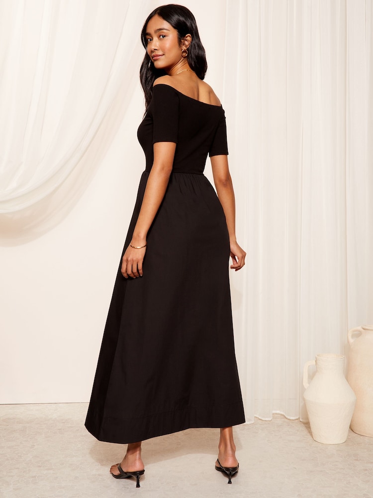 Friends Like These 2in1 Jersey Woven Mixed Bardot Midaxi Dress - Изображение 4 из 4