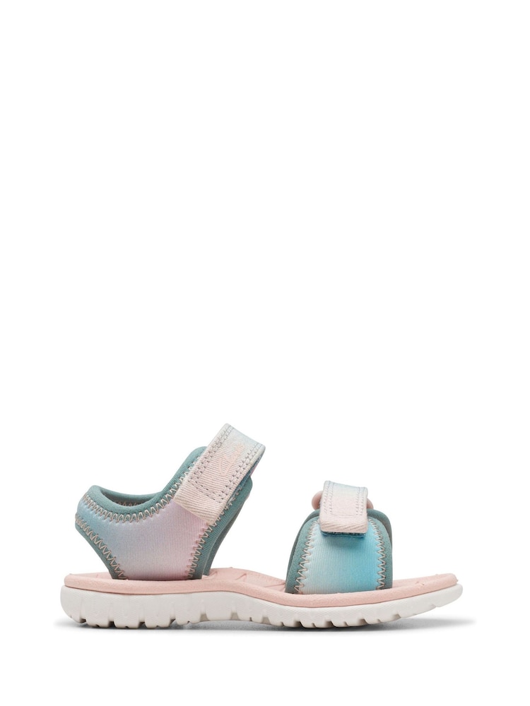 Clarks Pink Standard Fit (F) Pastel Surfing Tide Toddler Sandals - Image 1 of 7