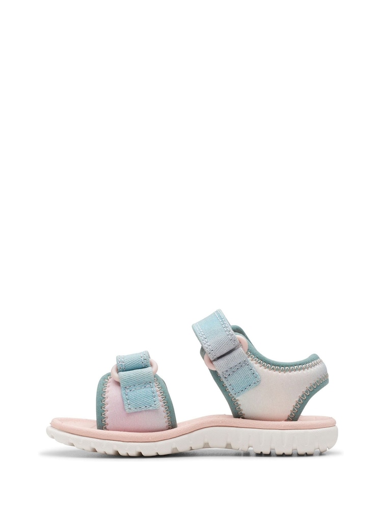 Clarks Pink Standard Fit (F) Pastel Surfing Tide Toddler Sandals - Image 2 of 7