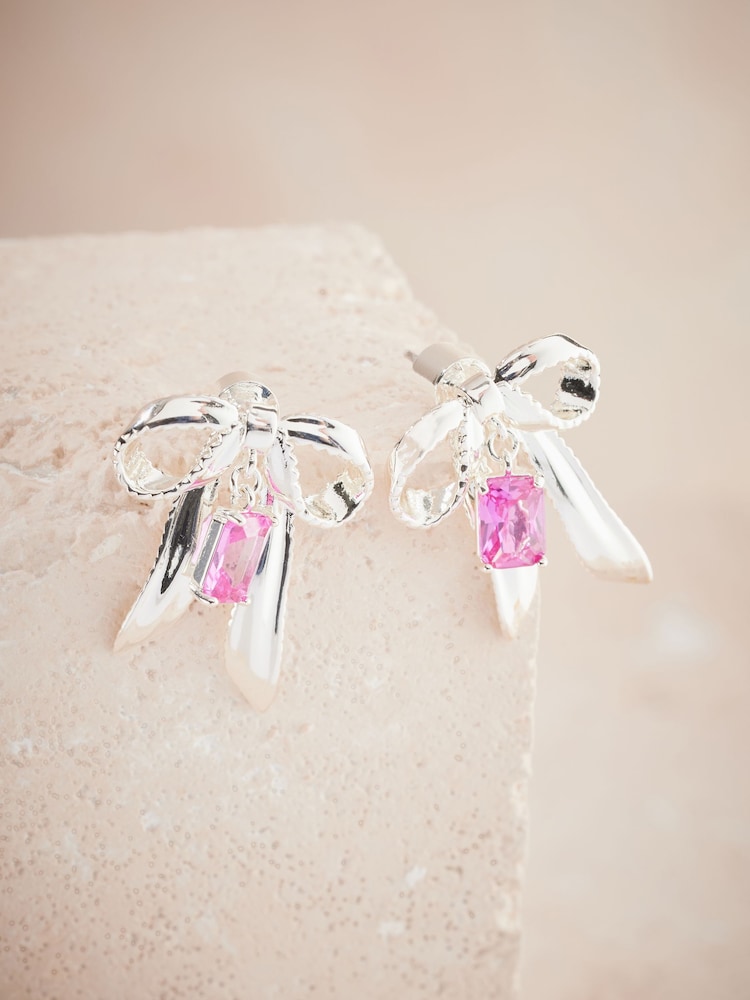 Cath Kidston Silver Tone Bow Earrings - Image 2 of 8