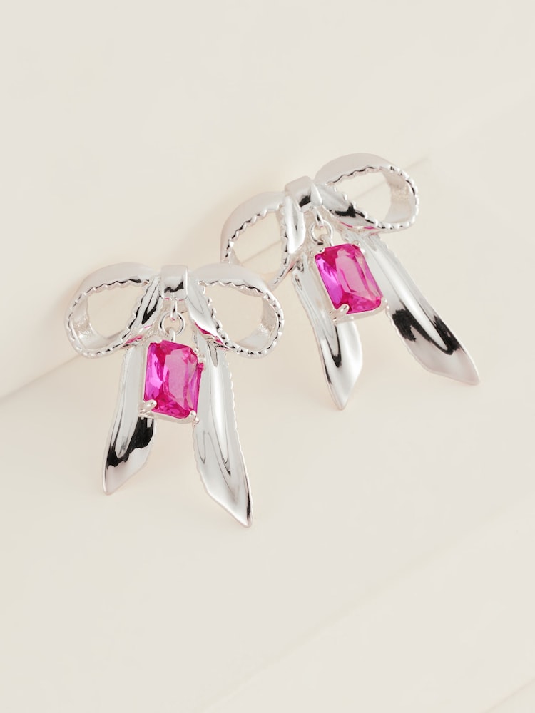 Cath Kidston Silver Tone Bow Earrings - Image 3 of 8