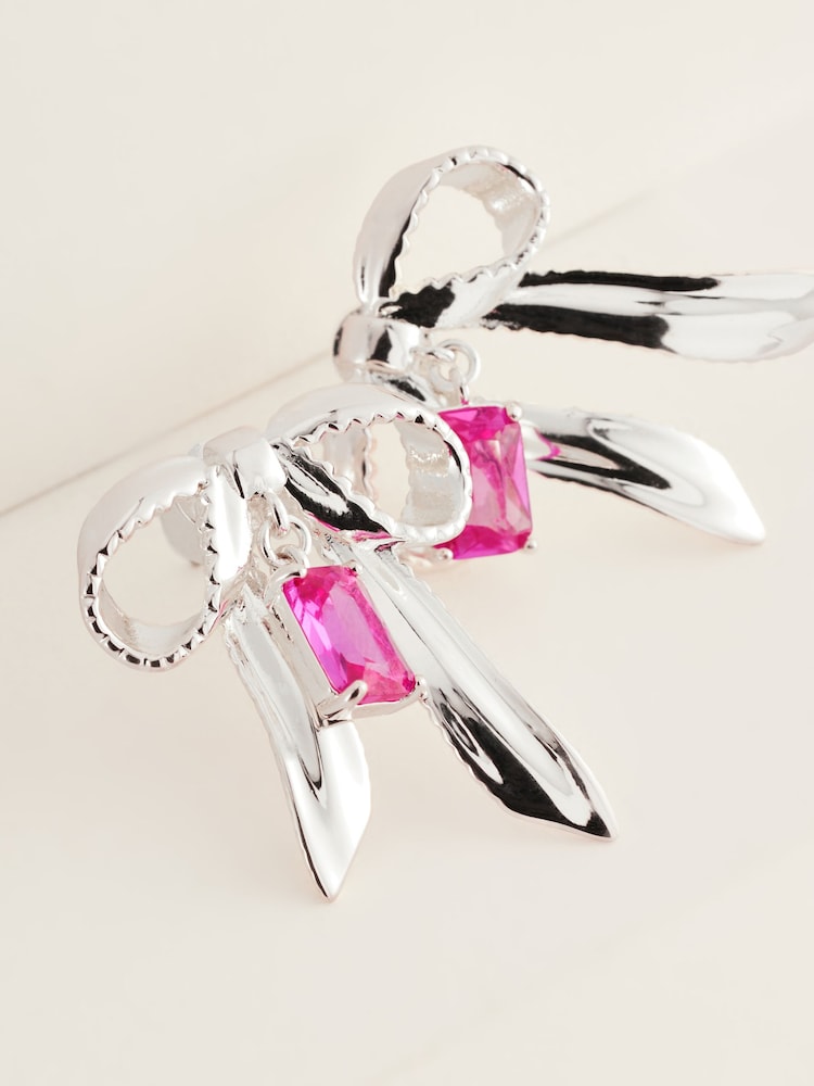 Cath Kidston Silver Tone Bow Earrings - Image 4 of 8