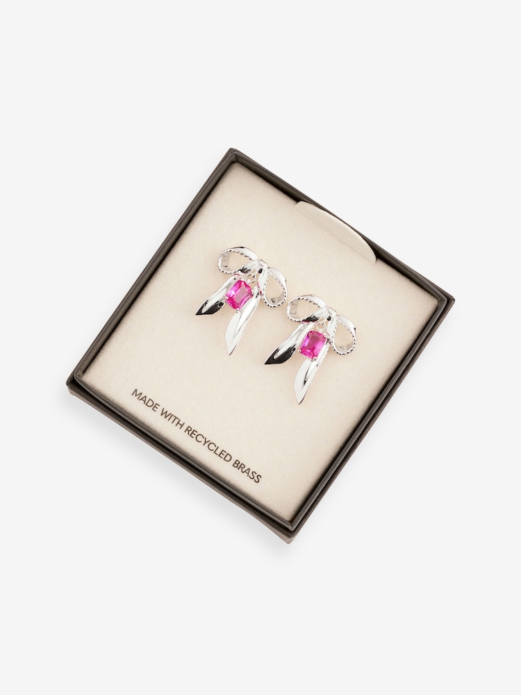 Cath Kidston Silver Tone Bow Earrings - Image 7 of 8