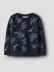 Name It Blue Dinosaur Printed Sweatshirt - Image 1 of 2