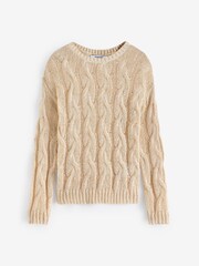 Simply Be Natural Tape Yarn Open Cable Jumper - Image 5 of 5