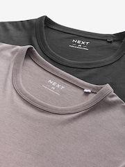 Black/Neutral Slim Fit 100% Cotton Layering T-Shirts 2 Pack - Image 9 of 10
