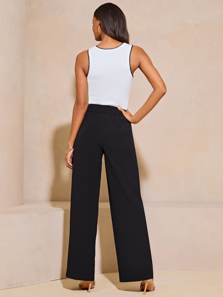 Lipsy Black Relaxed Wide Leg Tailored Trousers - Image 2 of 4