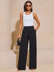 Lipsy Black Relaxed Wide Leg Tailored Trousers - Image 3 of 4