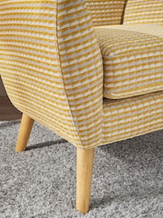 Mini Stripe Geo Ochre Yellow Wilson II Highback Armchair - Image 2 of 10
