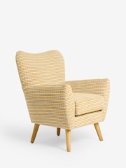 Mini Stripe Geo Ochre Yellow Wilson II Highback Armchair - Image 6 of 10
