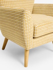 Mini Stripe Geo Ochre Yellow Wilson II Highback Armchair - Image 9 of 10
