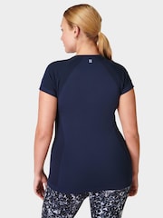 Sweaty Betty Navy Blue Athlete Seamless Workout T-Shirt - Image 2 of 6