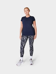 Sweaty Betty Navy Blue Athlete Seamless Workout T-Shirt - Image 3 of 6